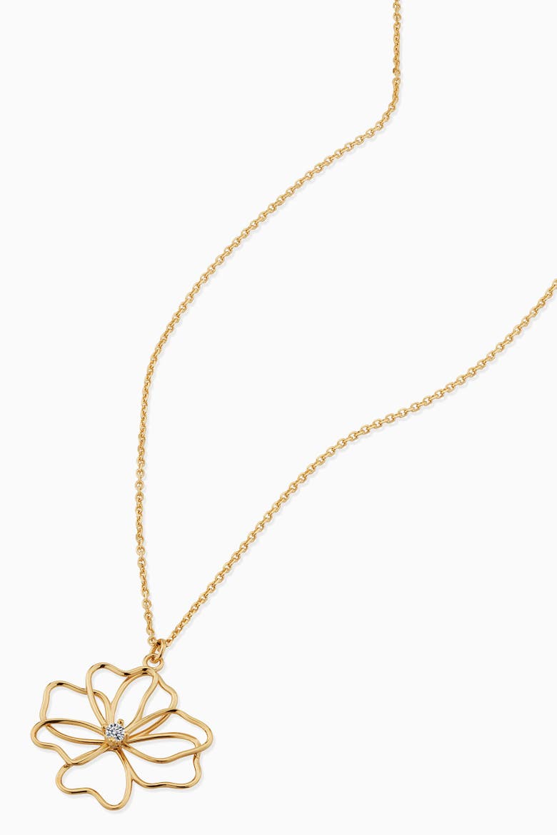14K Yellow Gold Full Bloom Pendant Necklace, Alternate, color, Yellow Gold