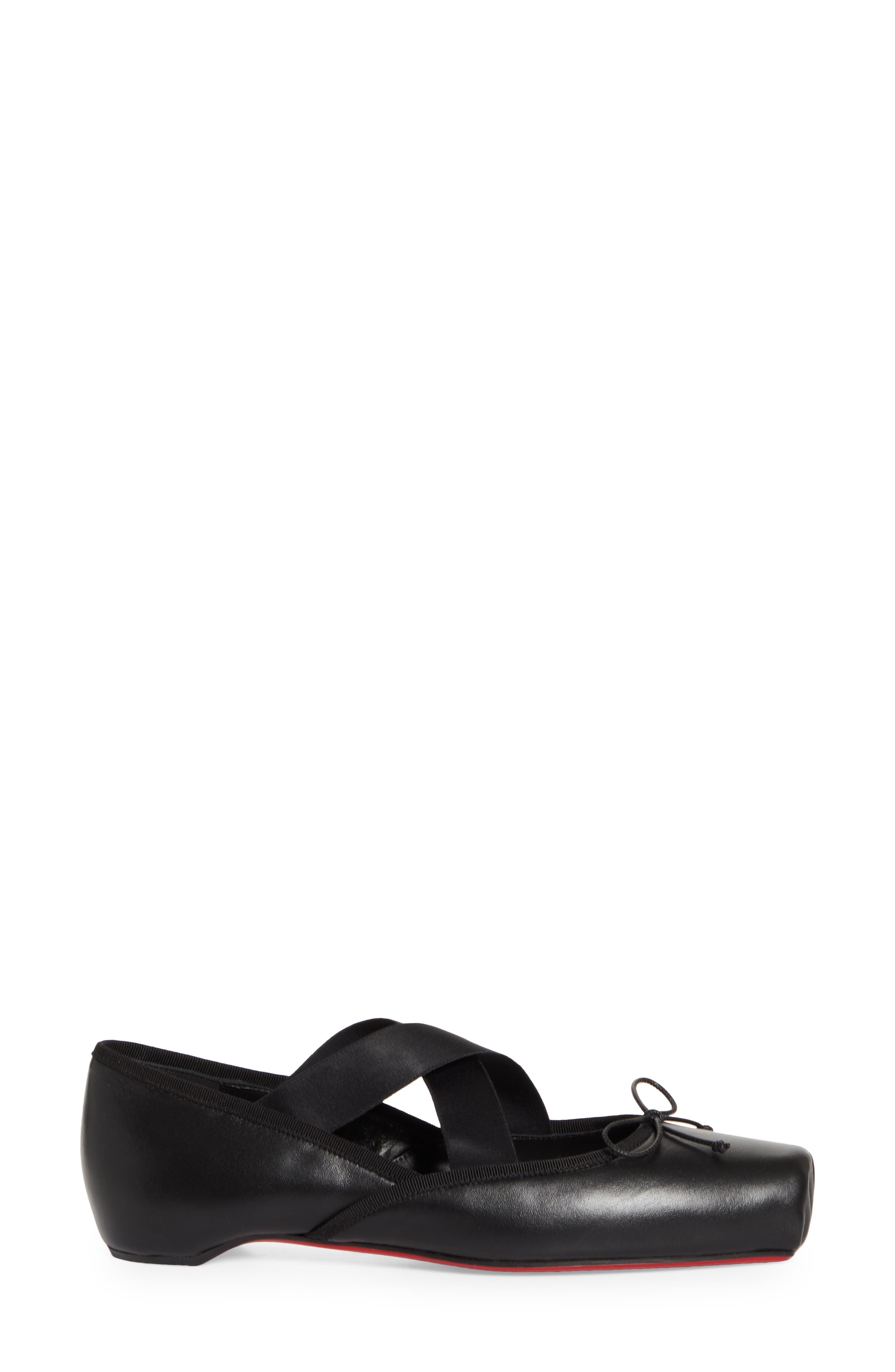 Christian Louboutin Cassiasticina Ballet Flat, Alternate, color, Black/ Black