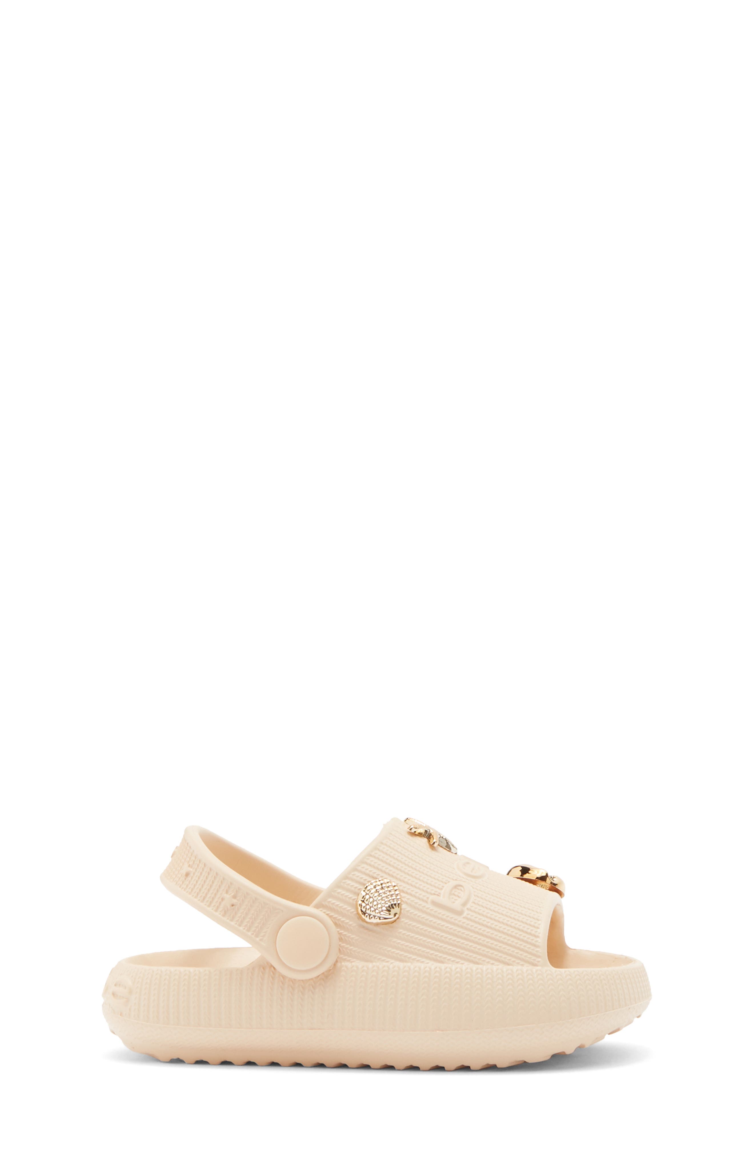 bebe Embellished Slide Sandal, Alternate, color, 