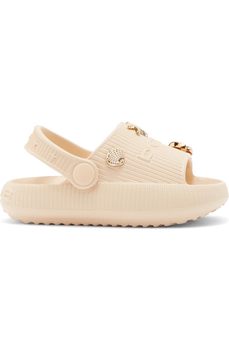 bebe Embellished Slide Sandal, Alternate, color,