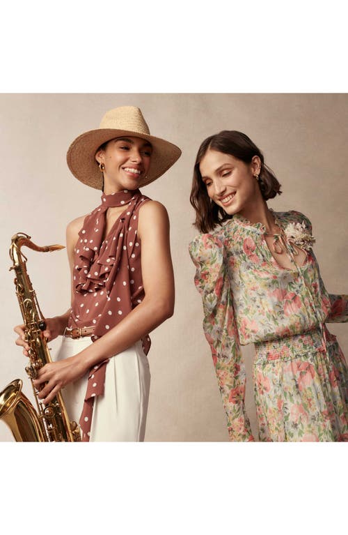 Polo Ralph Lauren Abrele Floral Long Sleeve Midi Dress In Rose Floral