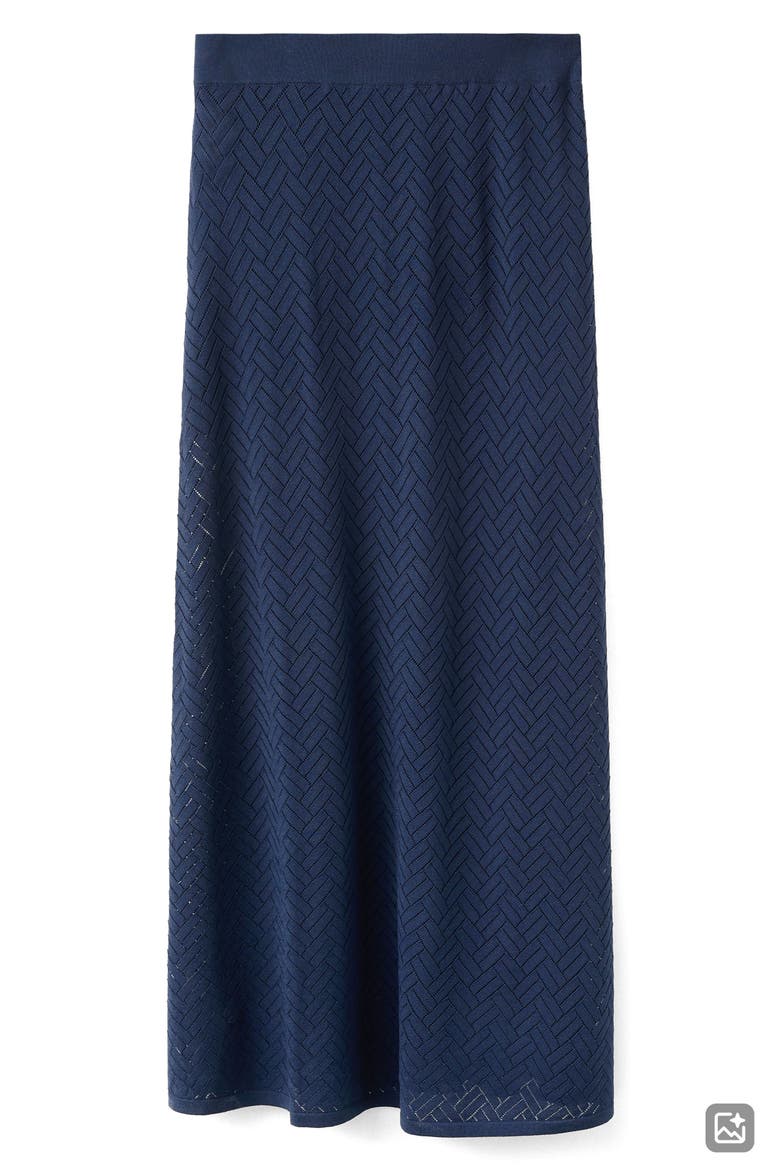 Openwork Knit Skirt, Alternate, color, NAVY