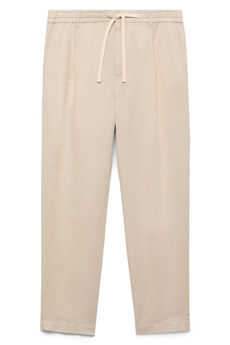 Slim Fit Pants with Drawstring Waist, Alternate, color, ECRU