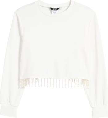 Kids' Beaded Fringe Hem Sweatshirt