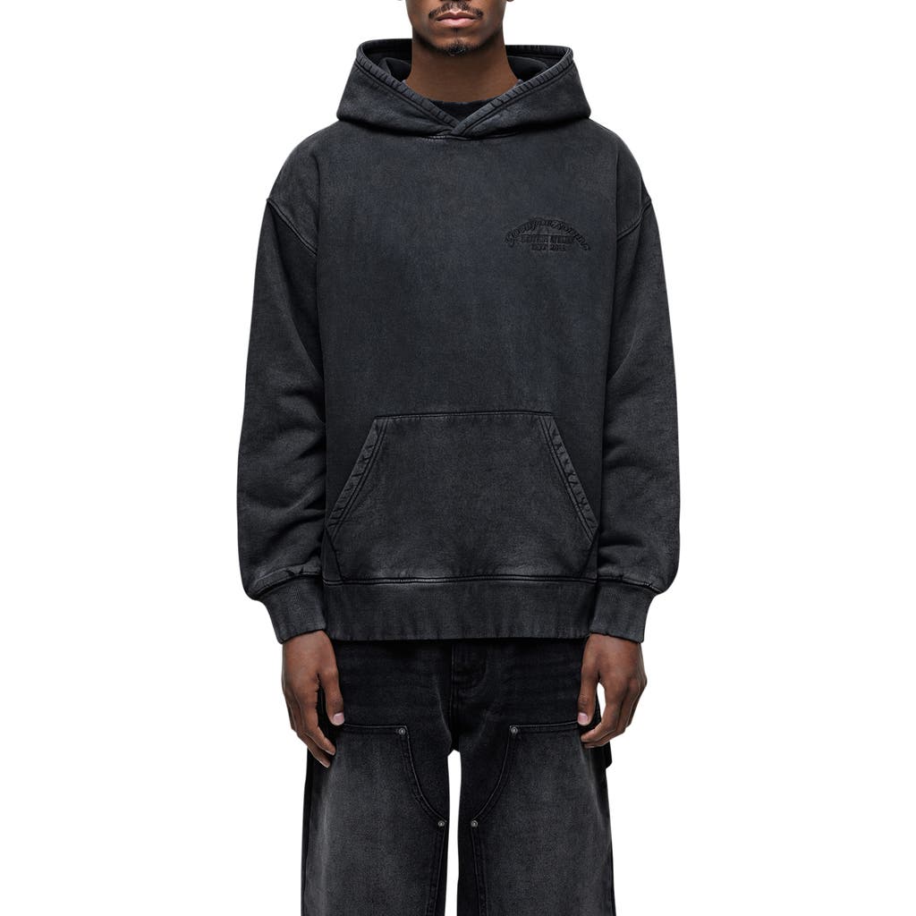 Good For Nothing Vintage Washed Relaxed Hoodie In Black