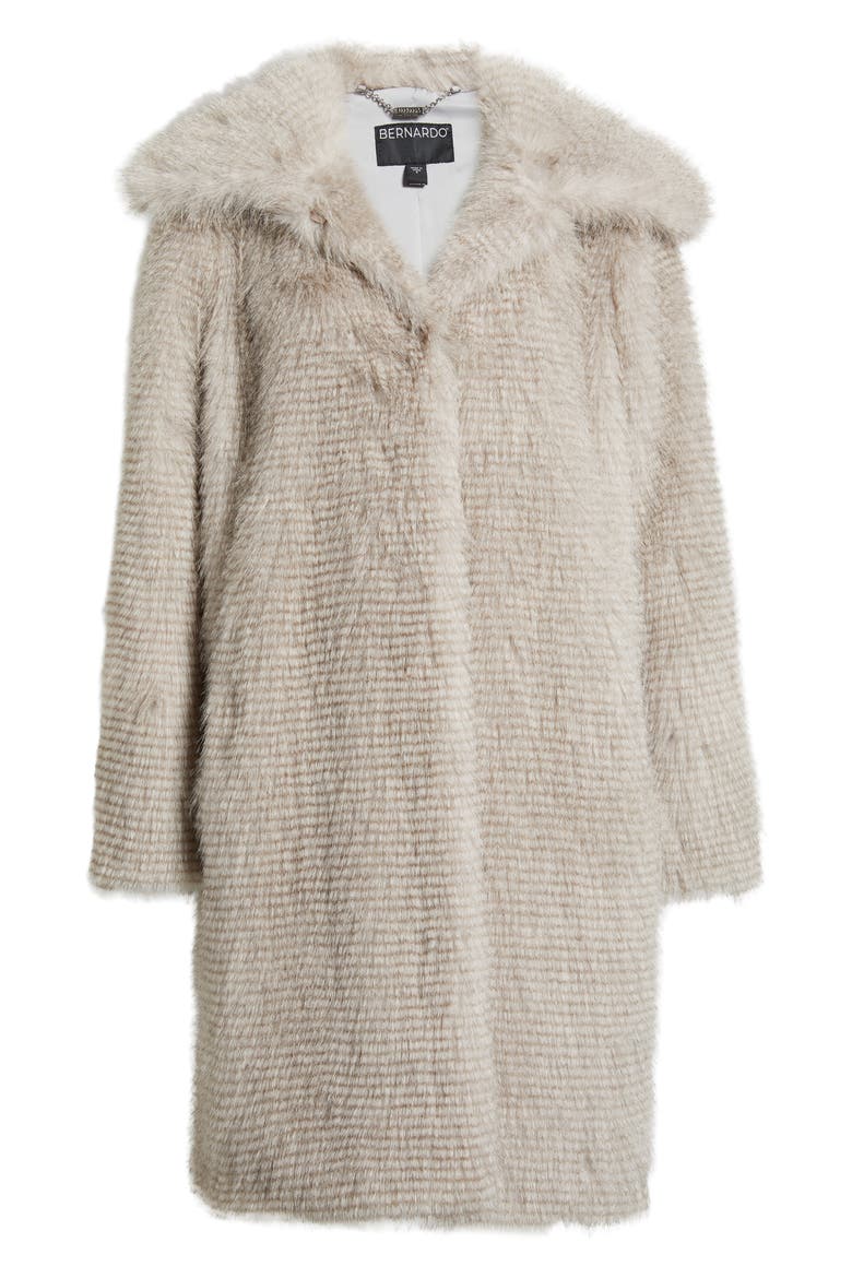Long Faux Fur Coat, Alternate, color, LIGHT GREY MIX