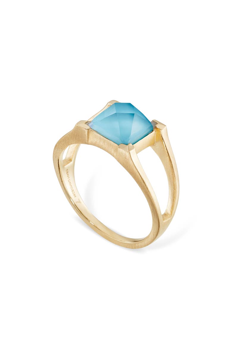 Petite Plaza Ring, Main, color, IRIDESCENT TURQUOISE/ GOLD