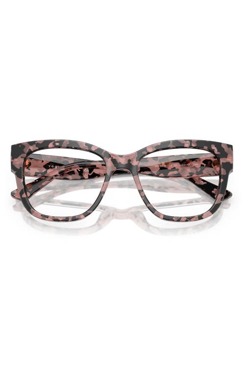 Vogue 53mm Square Optical Glasses In Pink Tortoise