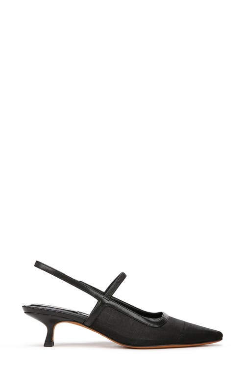 Vince Mesh Leather Kitten Slingback Pumps
