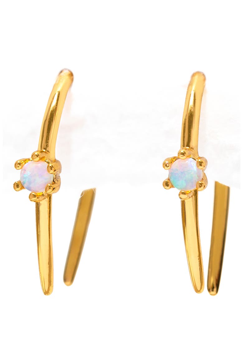 Todos Santos Imitation Opal Hoop Earrings, Main, color, GOLD