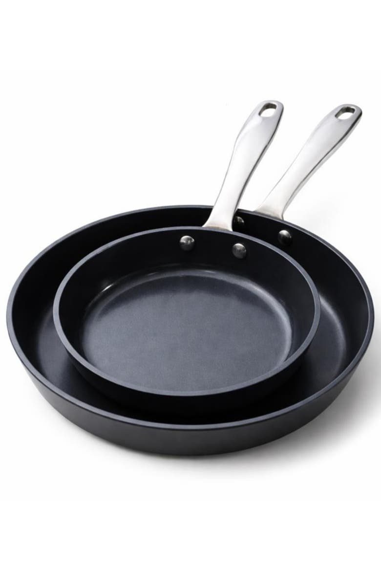 Maestro 2-Piece Ceramic Nonstick Frying Pan Set, Main, color, Black