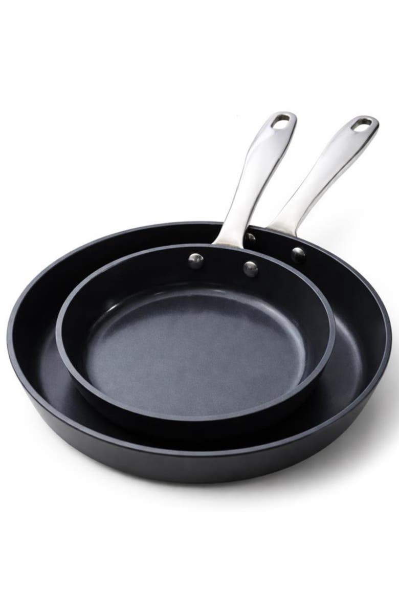 Alva Maestro 2-Piece Ceramic Nonstick Frying Pan, Main, color, Black