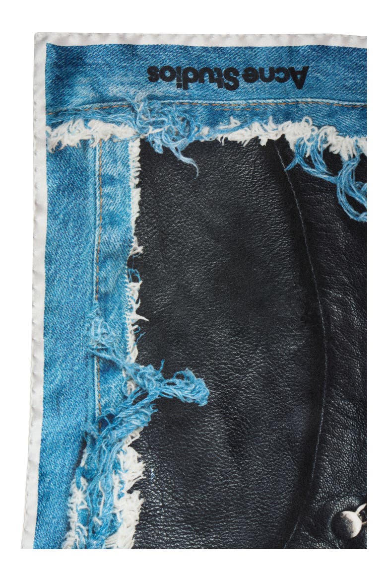 Vasco Denim Skeleton Trompe l'Oeil Silk Scarf, Alternate, color, BLACK/ BLUE