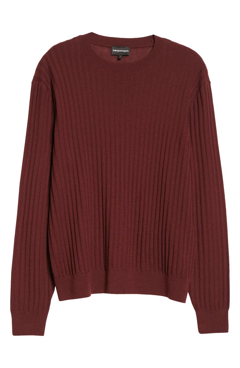 Emporio Armani Crewneck Virgin Wool Rib Sweater, Alternate, color, 