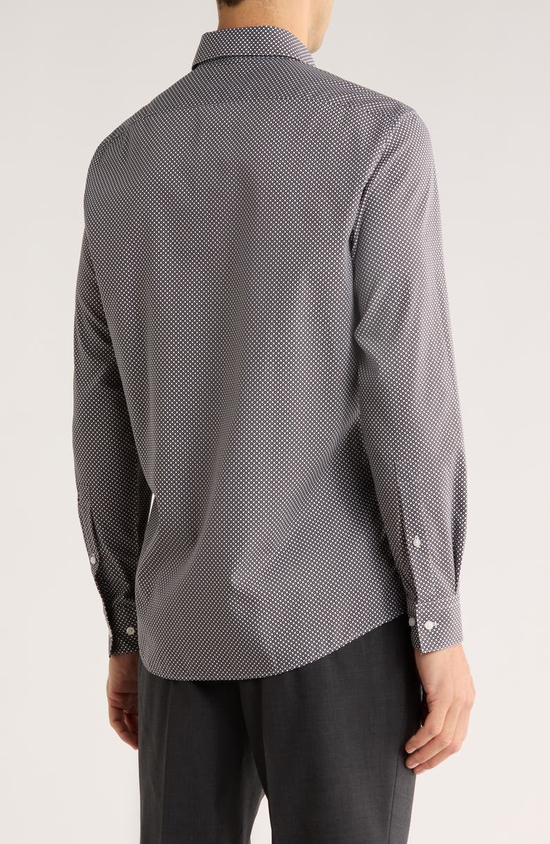 HUGO Valerio Modern Fit Easy Iron Cotton Dress Shirt, Alternate, color, White/ Black