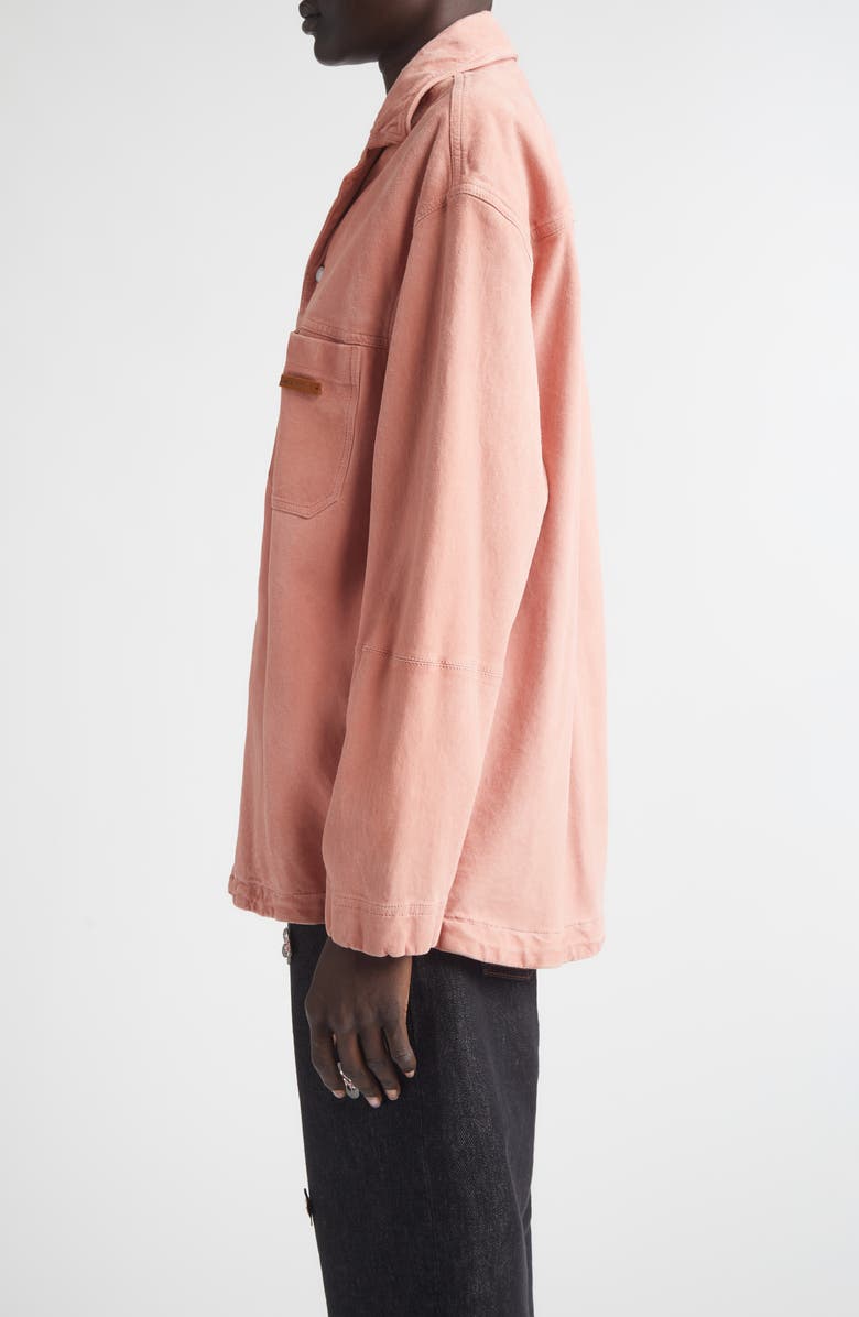 Marni Soft Suede Overshirt, Alternate, color, Chalk Mauve