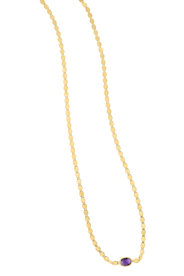 14K Yellow Gold Mirror Chain Necklace, Alternate, color, GOLD/ AMETHYST