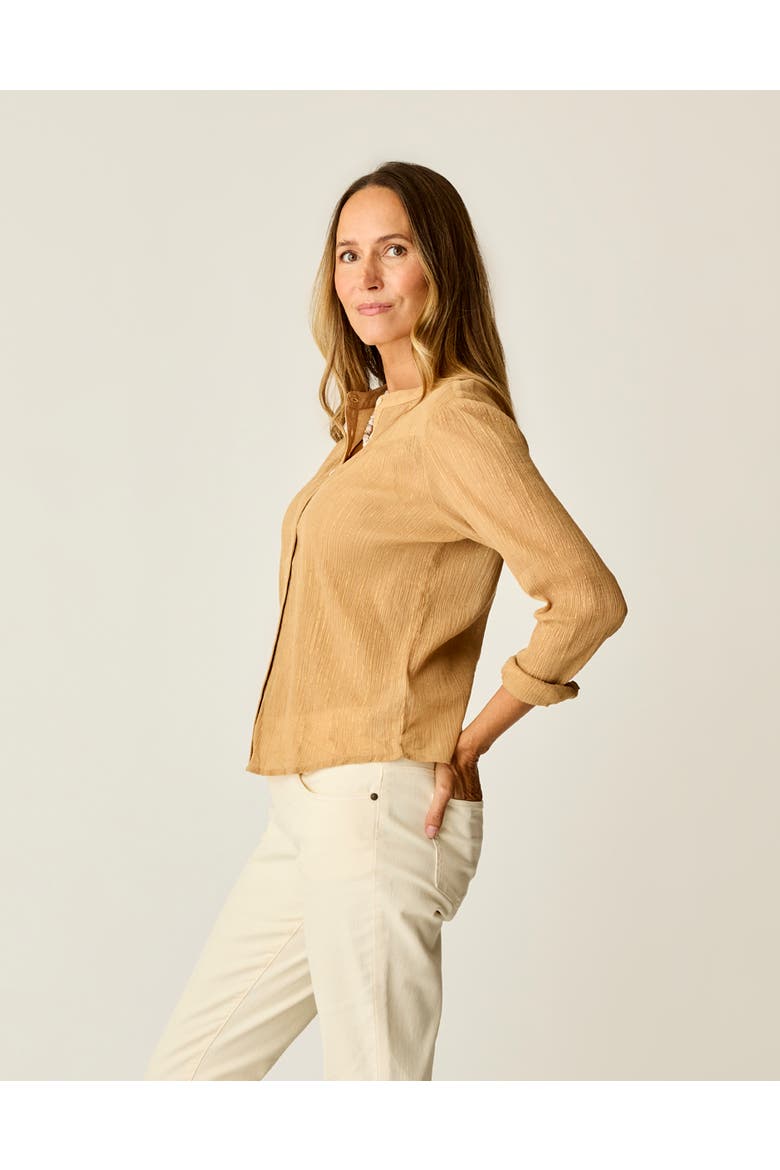 Tatum Gauze Top, Alternate, color, Camel Lurex