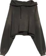 Golden Goose Star Distressed Oversize Cotton Crop Hoodie