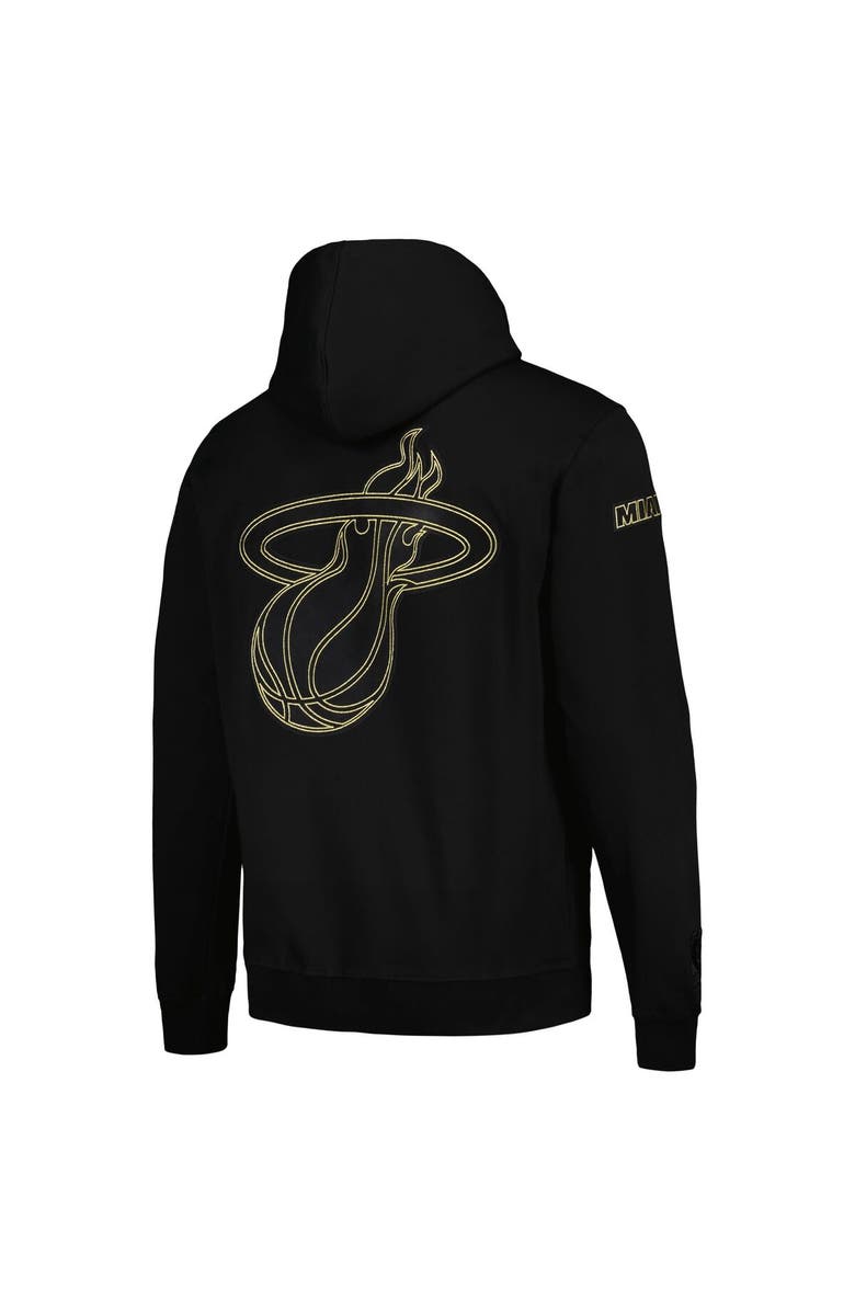 PRO STANDARD Men's Pro Standard Miami Heat Black & Gold Pullover Hoodie, Alternate, color,