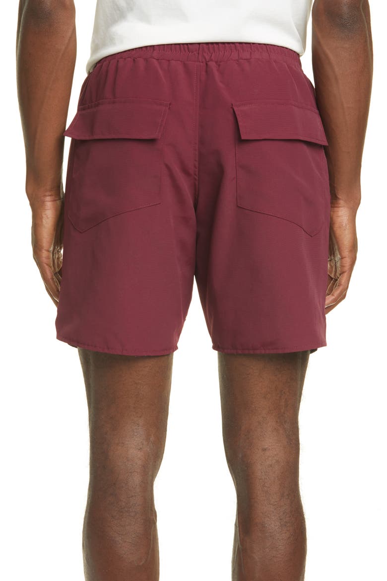 Oversize Logo Nylon Shorts, Alternate, color, BURGUNDY