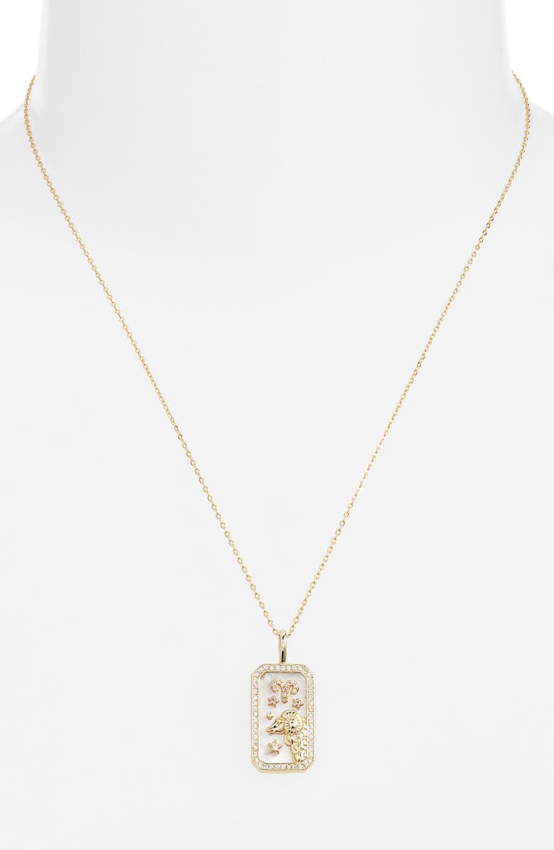 Melinda Maria Zodiac Pendant Necklace, Alternate, color, Gold-Aries