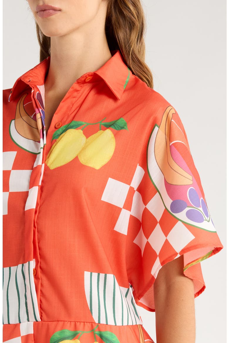 Sebastian Printed Romper, Alternate, color, RUST