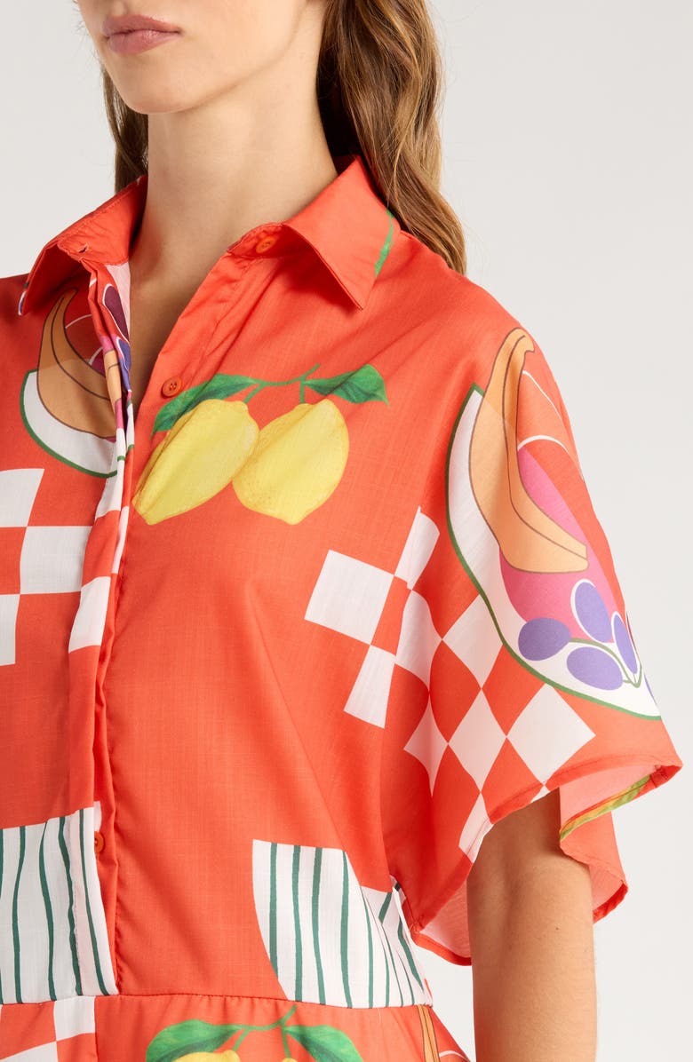 Petal & Pup Sebastian Printed Romper, Alternate, color, Rust