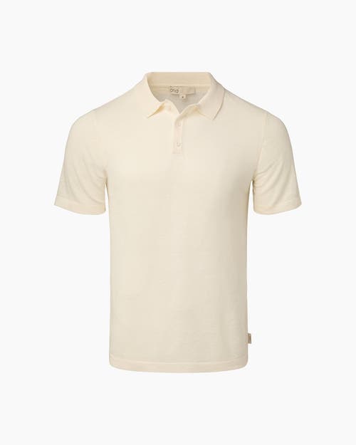 Onia Linen Sweater Polo In Egret