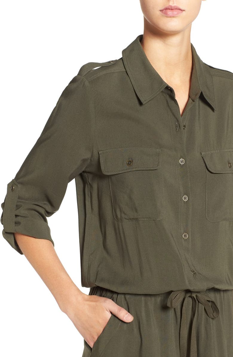 Socialite Roll-Up Sleeve Woven Romper, Alternate, color, 