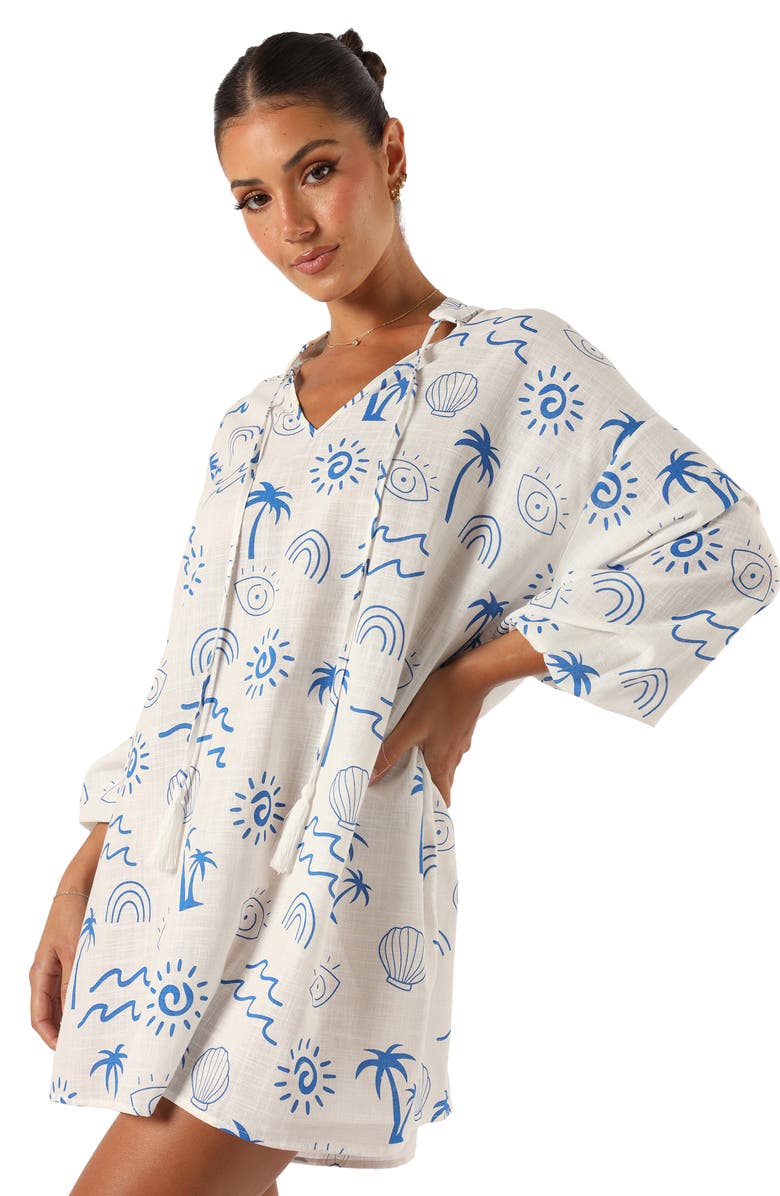Petal & Pup Laila Vacation Split Neck Minidress, Alternate, color, 