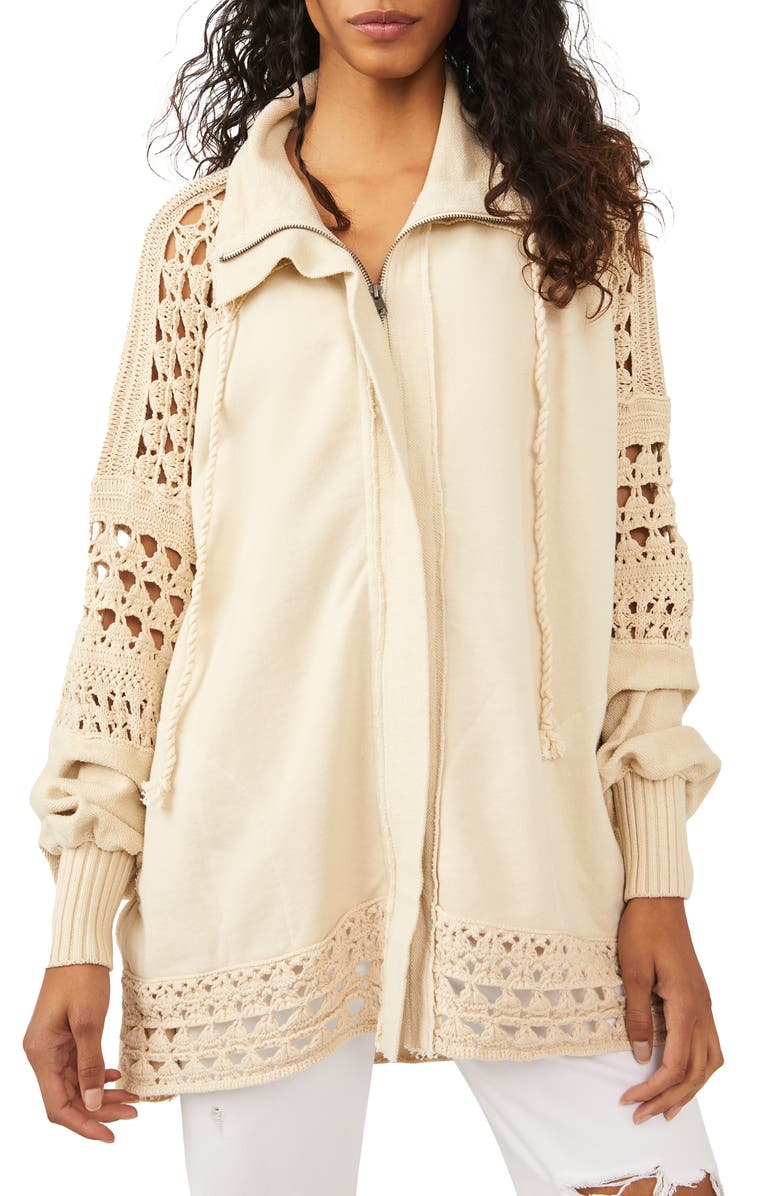 Free People Dune Bug Zip-Up Cotton Cardigan, Main, color,