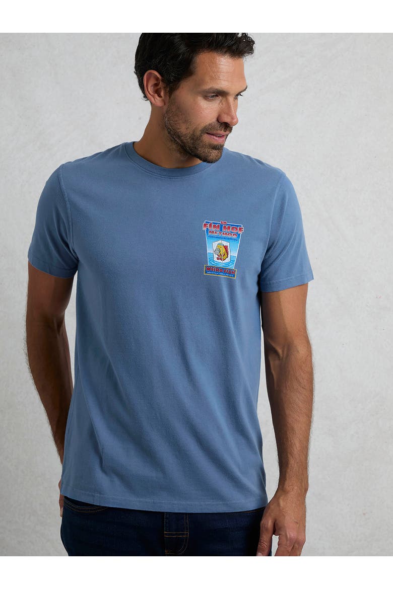 Fin Hof Back Print Artist T-Shirt, Main, color, Mid Blue