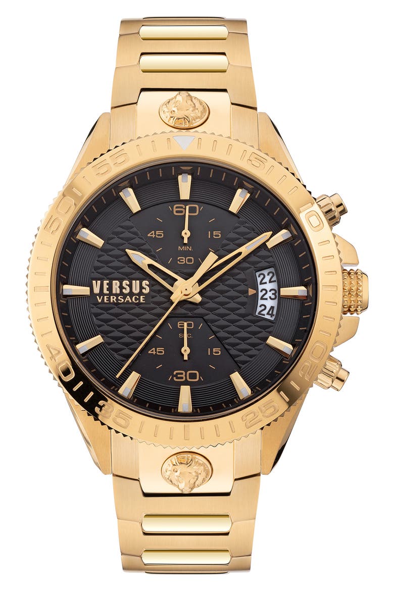 Griffith Chronograph Bracelet Watch, Main, color, IP YELLOW GOLD