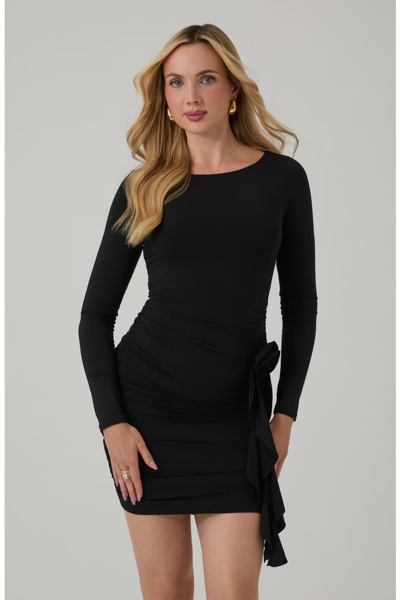 Lucy Long Sleeve Minidress, Alternate, color, JBLACK-BLACK