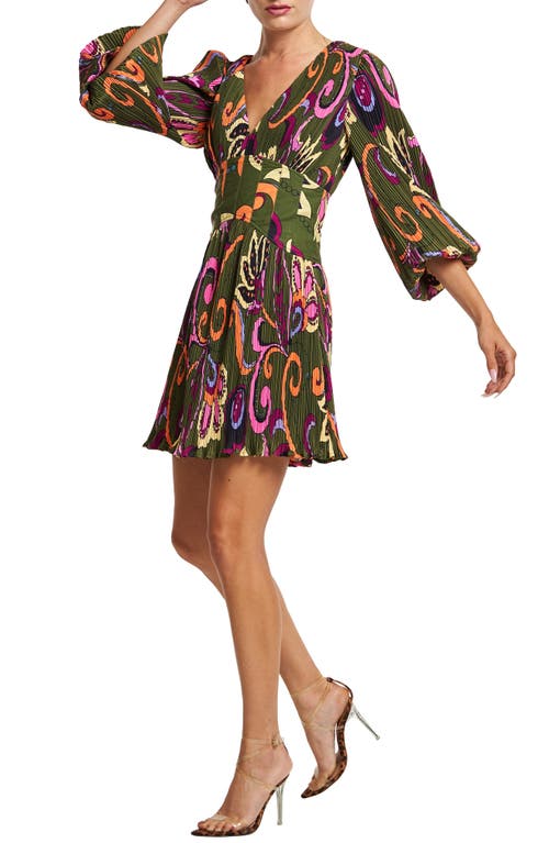 Ciebon Candice Plissé Fit & Flare Dress In Multi