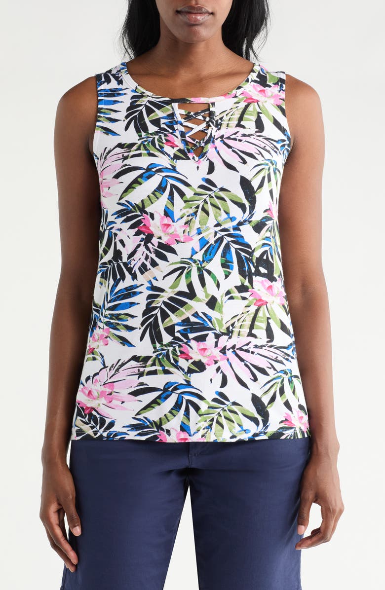 CARIBBEAN JOE Crisscross Keyhole Tank, Main, color, 