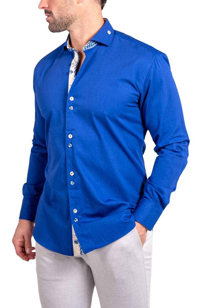 Maceoo Einstein Ascension0067 Blue Cotton Button-Up Shirt, Alternate, color, Blue