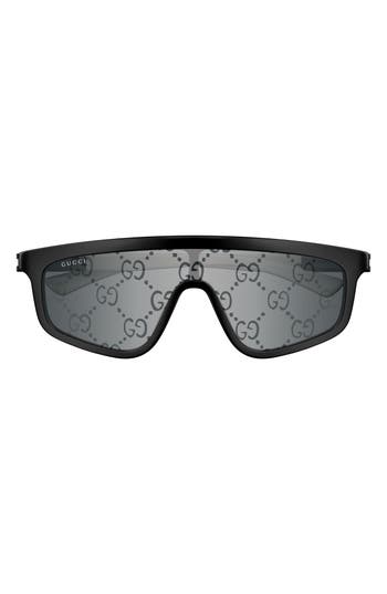 Gucci 99mm Oversize Mask Sunglasses In Black