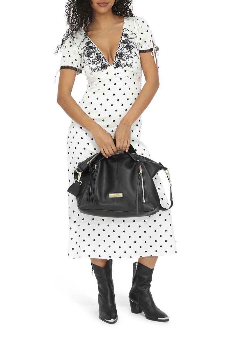 You and I Polka Dot Midi Dress, Alternate, color, BLACK/ WHITE