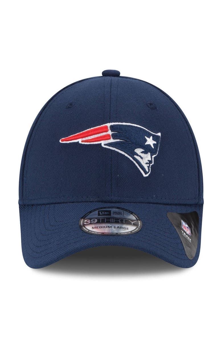 New Era New England Patriots New Era 39THIRTY Team Classic Flex Hat - Navy Blue, Alternate, color,