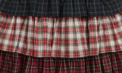 Polo Ralph Lauren Ralph Lauren Plaid Tiered Poplin Skirt In Multi