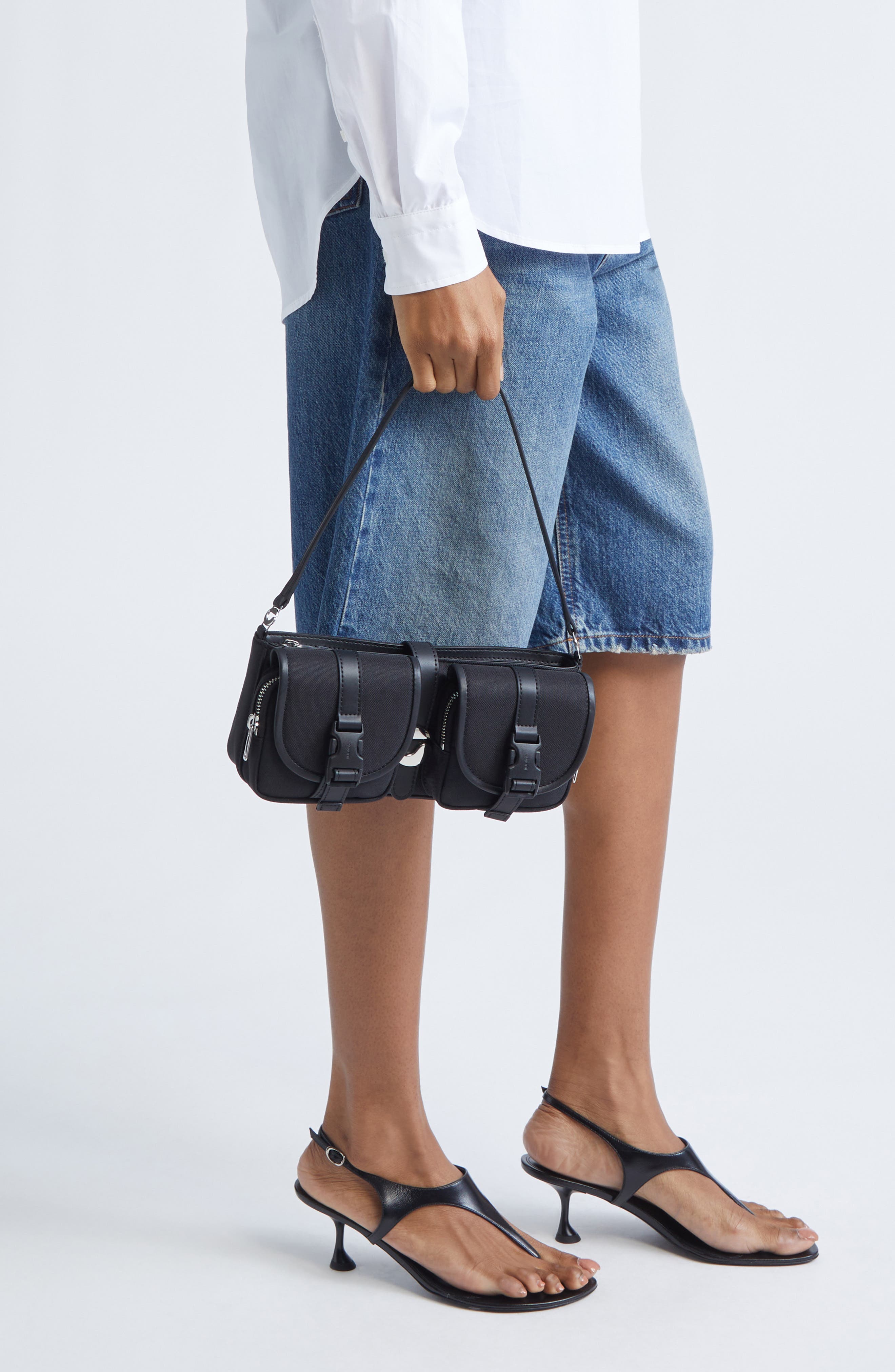 Coperni Cargo Baguette Bag, Alternate, color, Black