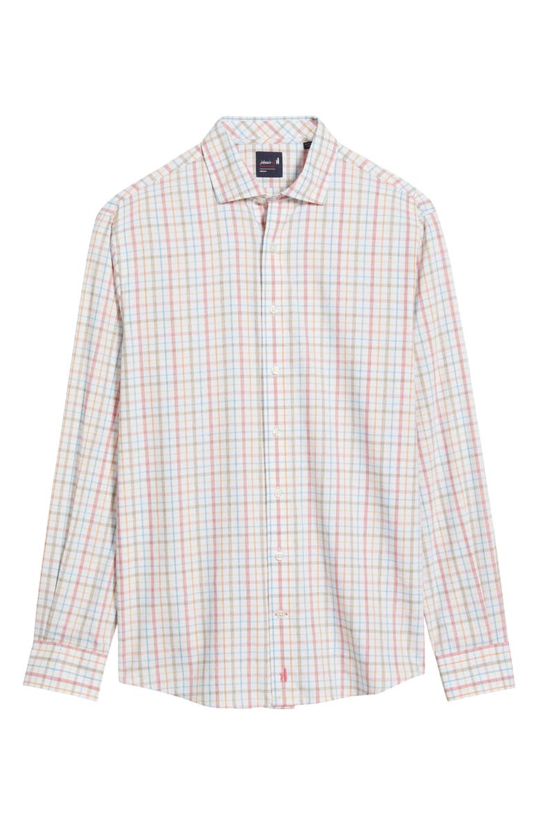 johnnie-O Maarten Plaid Performance Button-Up Shirt, Alternate, color, Cinnamon