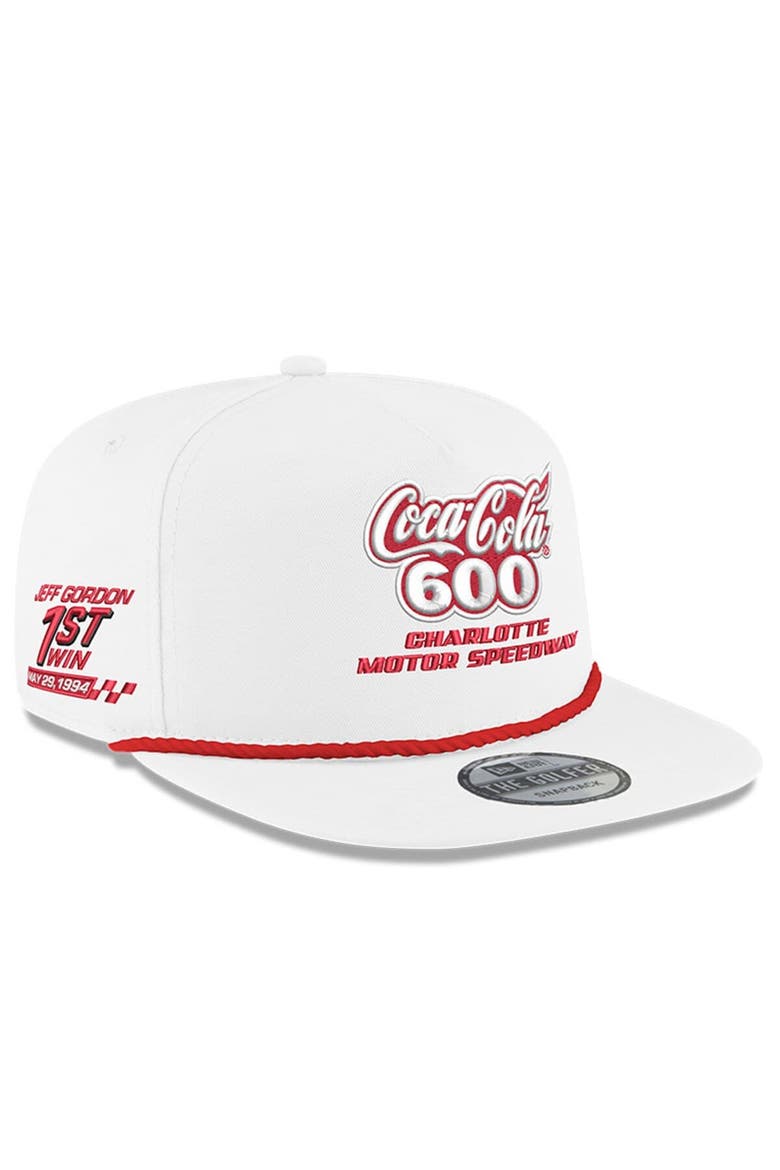 Men's New Era White Jeff Gordon Coca-Cola 600 First Win Golfer Adjustable Hat, Alternate, color, White