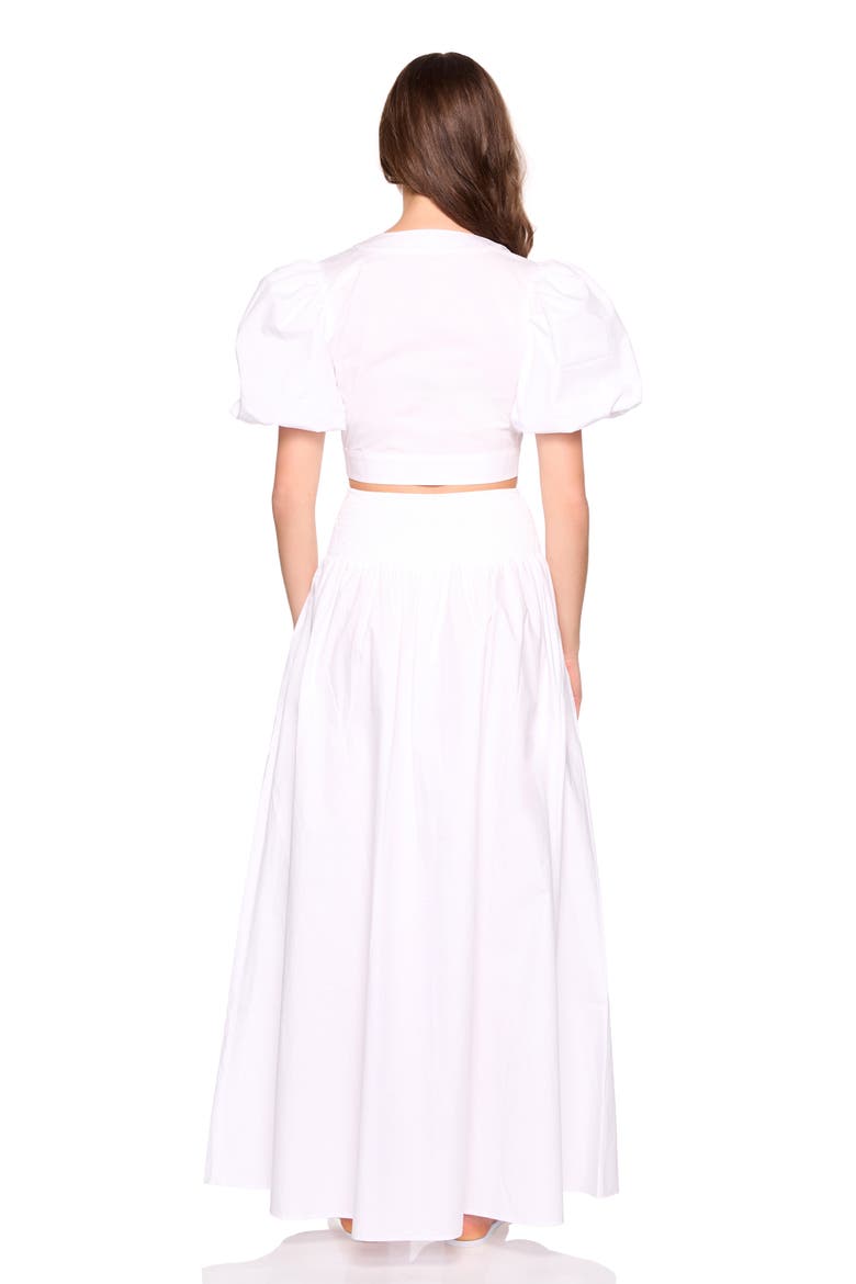 Bubble Sleeve Tie Front Cotton Poplin Top, Alternate, color, SUGAR