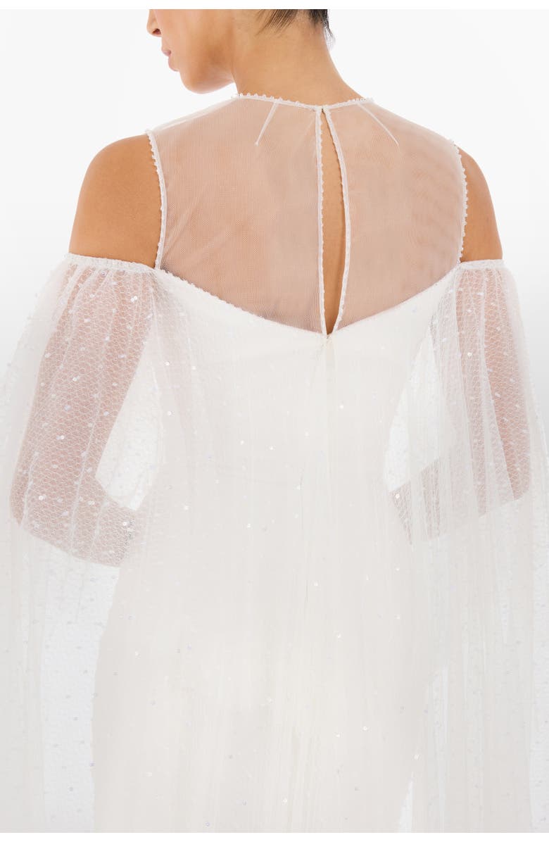 Jenny Packham Trevi Ruffled Dress, Alternate, color, Ivory