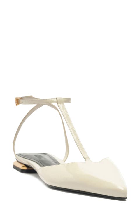 Allure Pointed Toe T-Strap Flat (Women)