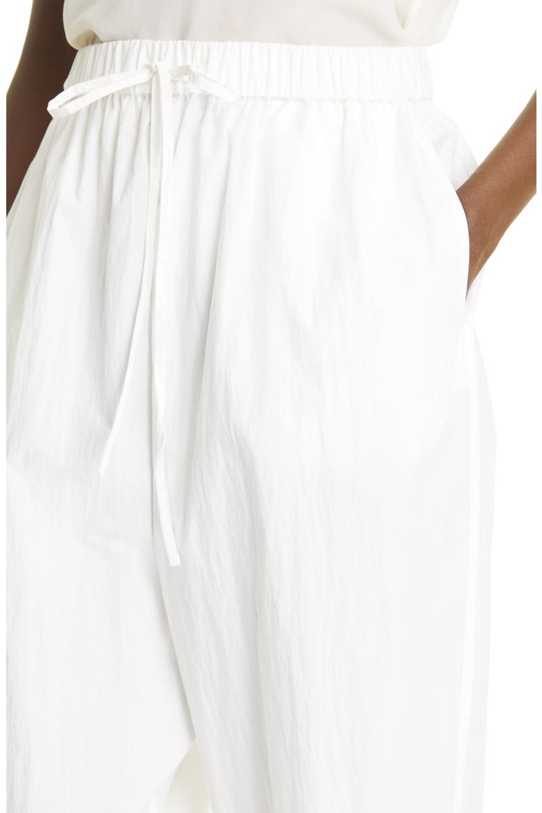 Crop Drawstring Pants, Alternate, color, WHITE