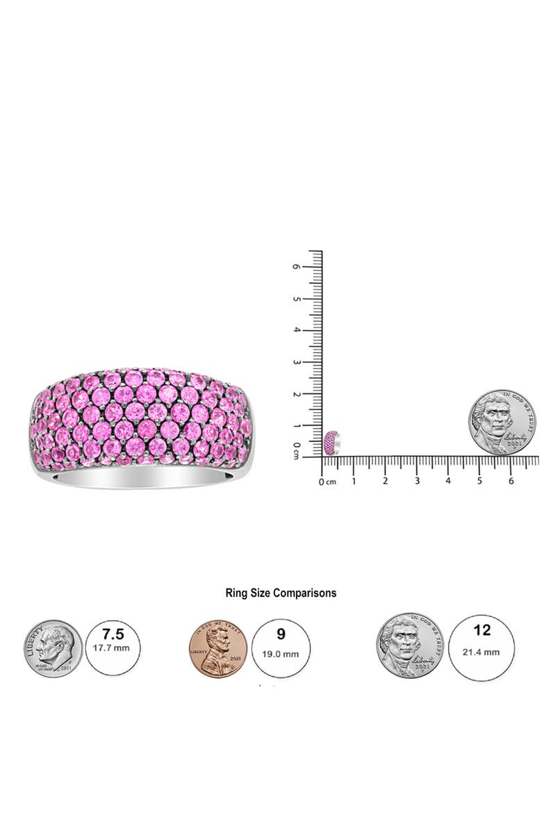 Haus of Brilliance 18K White Gold and Black Rhodium Multi Row Pink Sapphire Classic Band Ring, Alternate, color, White